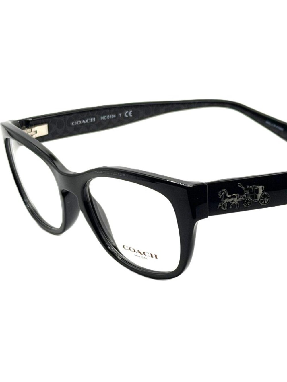 NEW COACH HC 6104 5420 Black/Black Gunmetal Sig C Women 50mm 16 140